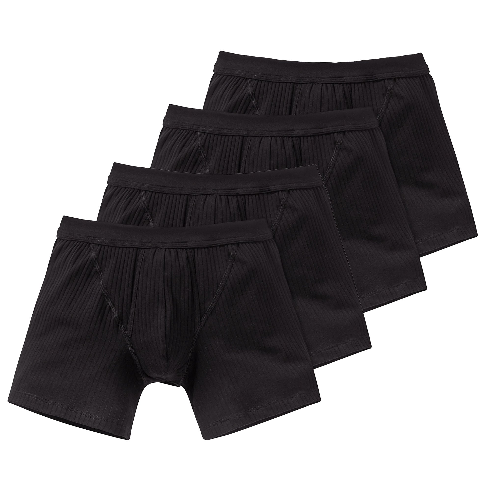 SCHIESSER Herren Shorts 4er Pack - Cotton Essentials, Authentic, Nadelzug, uni