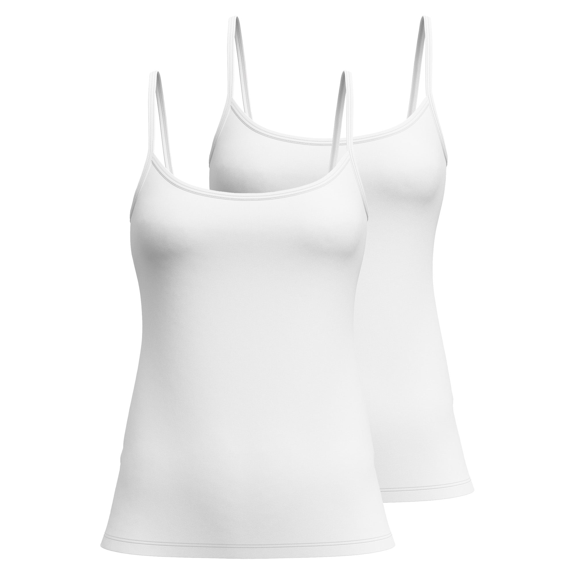 CALIDA Damen Spaghettitop 2er Pack - Essential Cotton, Unterhemd, Top, Jersey, einfarbig