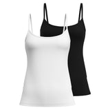 CALIDA Damen Spaghettitop 2er Pack - Essential Cotton, Unterhemd, Top, Jersey, einfarbig