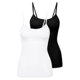 CALIDA Damen Spaghettitop, 2er Pack - Natural Comfort, Unterhemd, Top, Jersey, einfarbig