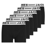 JACK&JONES Jungen Boxershorts, 6er Pack - SENSE TRUNKS, Baumwoll-Stretch, Logobund