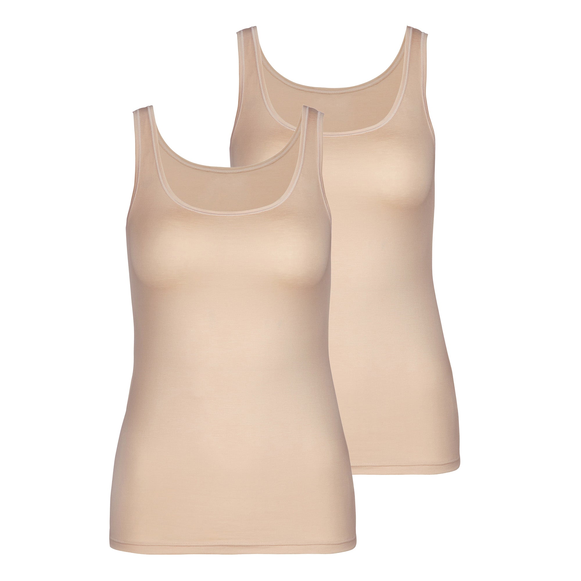 CALIDA Damen Top 2er Pack - Natural Comfort, Unterhemd, Tank Top, Jersey, einfarbig