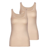 CALIDA Damen Top 2er Pack - Natural Comfort, Unterhemd, Tank Top, Jersey, einfarbig