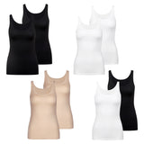 CALIDA Damen Top 2er Pack - Natural Comfort, Unterhemd, Tank Top, Jersey, einfarbig