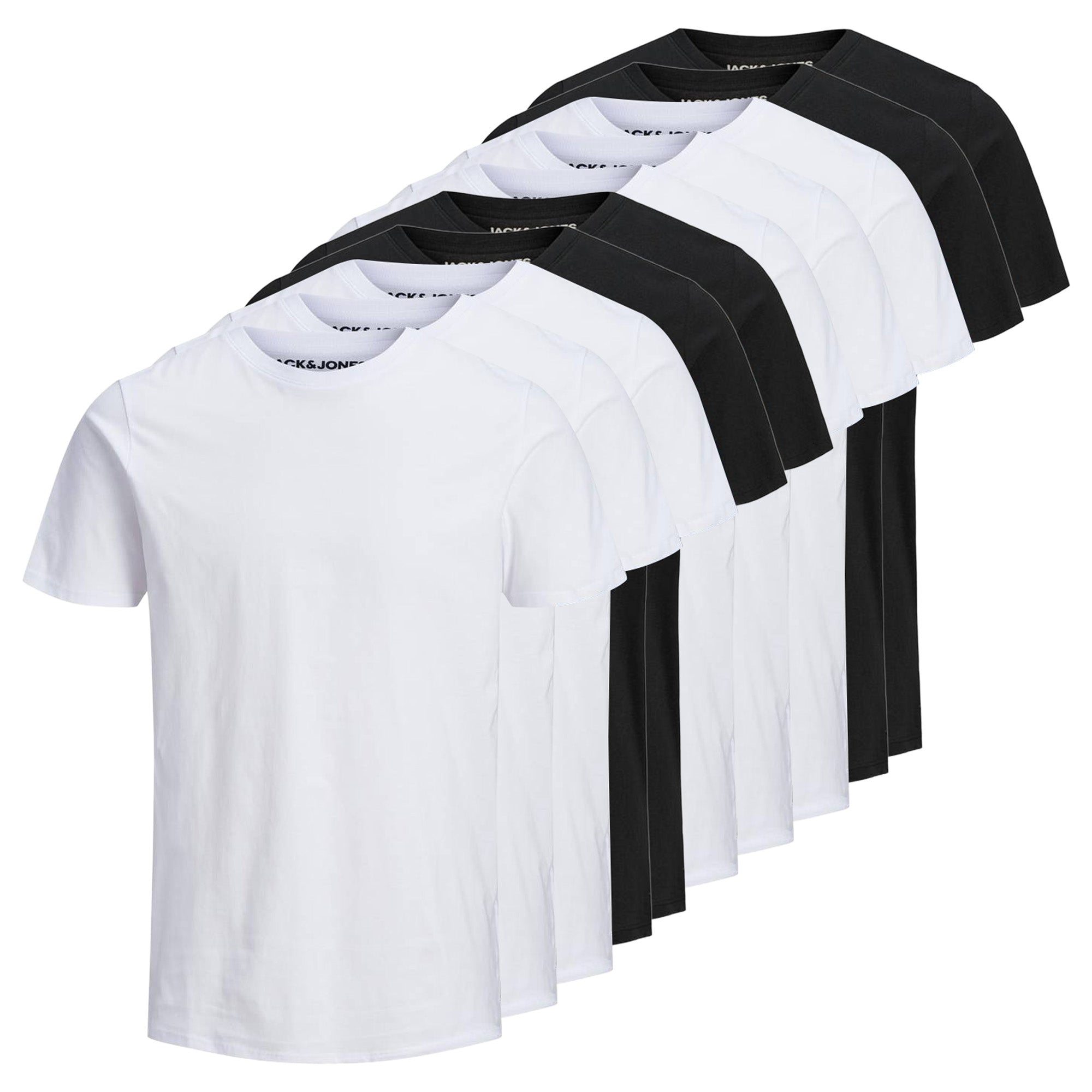 JACK&JONES Herren T-Shirt, 10er Pack - JJEORGANIC BASIC TEE O-NECK, Kurzarm, Bio-Baumwolle