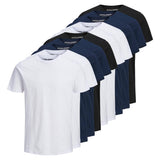 JACK&JONES Herren T-Shirt, 10er Pack - JJEORGANIC BASIC TEE O-NECK, Kurzarm, Bio-Baumwolle