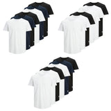 JACK&JONES Herren T-Shirt, 6er Pack - JJENOA TEE 6PK, Kurzarm, Bio-Baumwolle, einfarbig