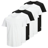 JACK&JONES Herren T-Shirt, 6er Pack - JJENOA TEE 6PK, Kurzarm, Bio-Baumwolle, einfarbig