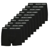 JACK&JONES Jungen Boxershorts, 10er Pack - JACHUEY TRUNKS, Baumwoll-Stretch, Logobund