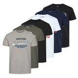 JACK&JONES Herren T-Shirt, 6er Pack - JJETHAN TEE CREW NECK, Vintage Logo, Baumwolle