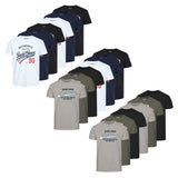 JACK&JONES Herren T-Shirt, 6er Pack - JJETHAN TEE CREW NECK, Vintage Logo, Baumwolle