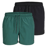 JACK&JONES Herren Badeshorts 2er Pack - JPSTMAUI JJSWIM SOLID AKM SN, Badehose