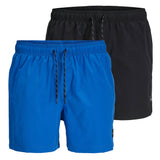 JACK&JONES Herren Badeshorts 2er Pack - JPSTMAUI JJSWIM SOLID AKM SN, Badehose