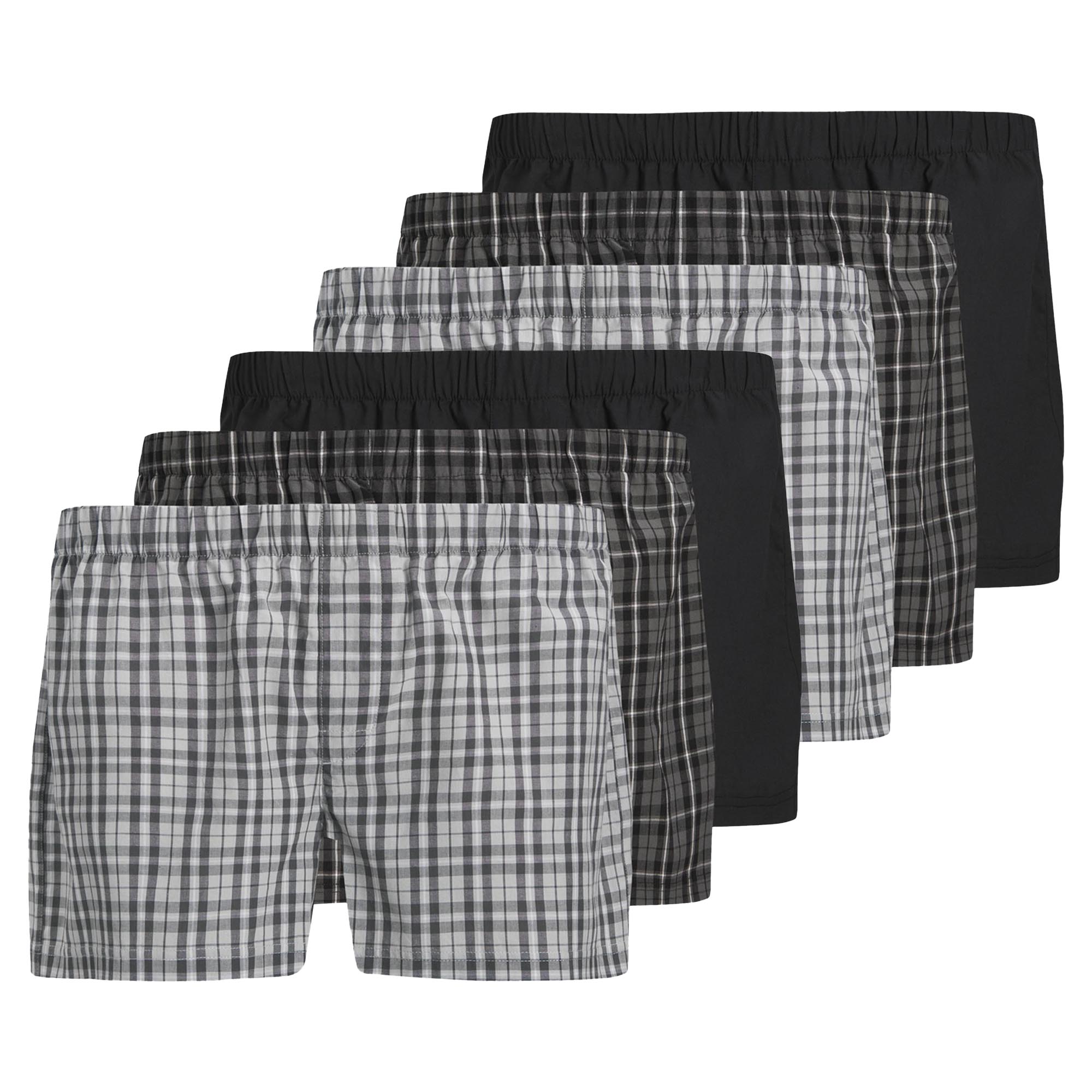JACK&JONES Herren Web-Boxershorts, 6er Pack - JACMILANO WOVEN BOXERS 6 PACK , Baumwolle