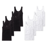 SCHIESSER Damen Unterhemden, 4er Pack - "Cotton Essentials", Trägertop, Baumwolle