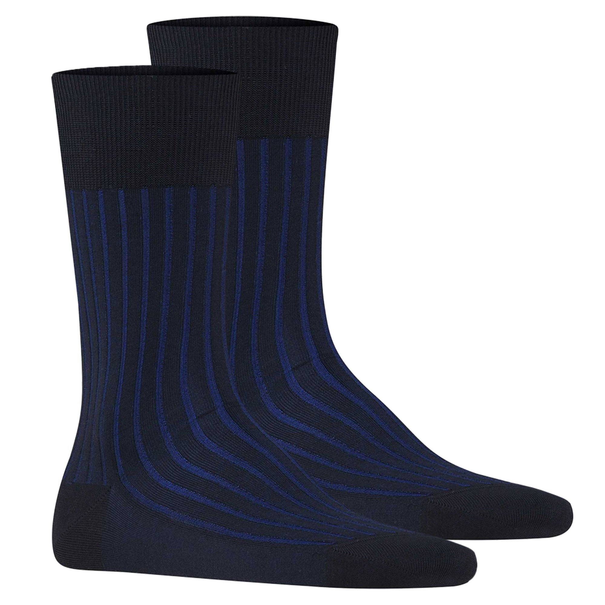 FALKE Herren Socken 2er Pack - Shadow, Strümpfe, Baumwolle, Logo, lang, einfarbig