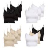 ONLY Damen Cropped-Top 3er Pack - ONLVICKY LACE SEAMLESS CROPPED TOP, Trägertop, Spitze