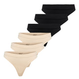 ONLY Damen Strings, 6er Pack - ONLVICKY RIB THONG, gerippt