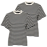 ONLY Damen T-Shirt 2er Pack - ONLLIVINA LIFE STRIPE TEE, Kurzarm, Rundhals, Streifen