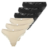 ONLY Damen Brazil-Slips, 6er Pack - ONLCHLOE LACE BRAZIL, Spitze