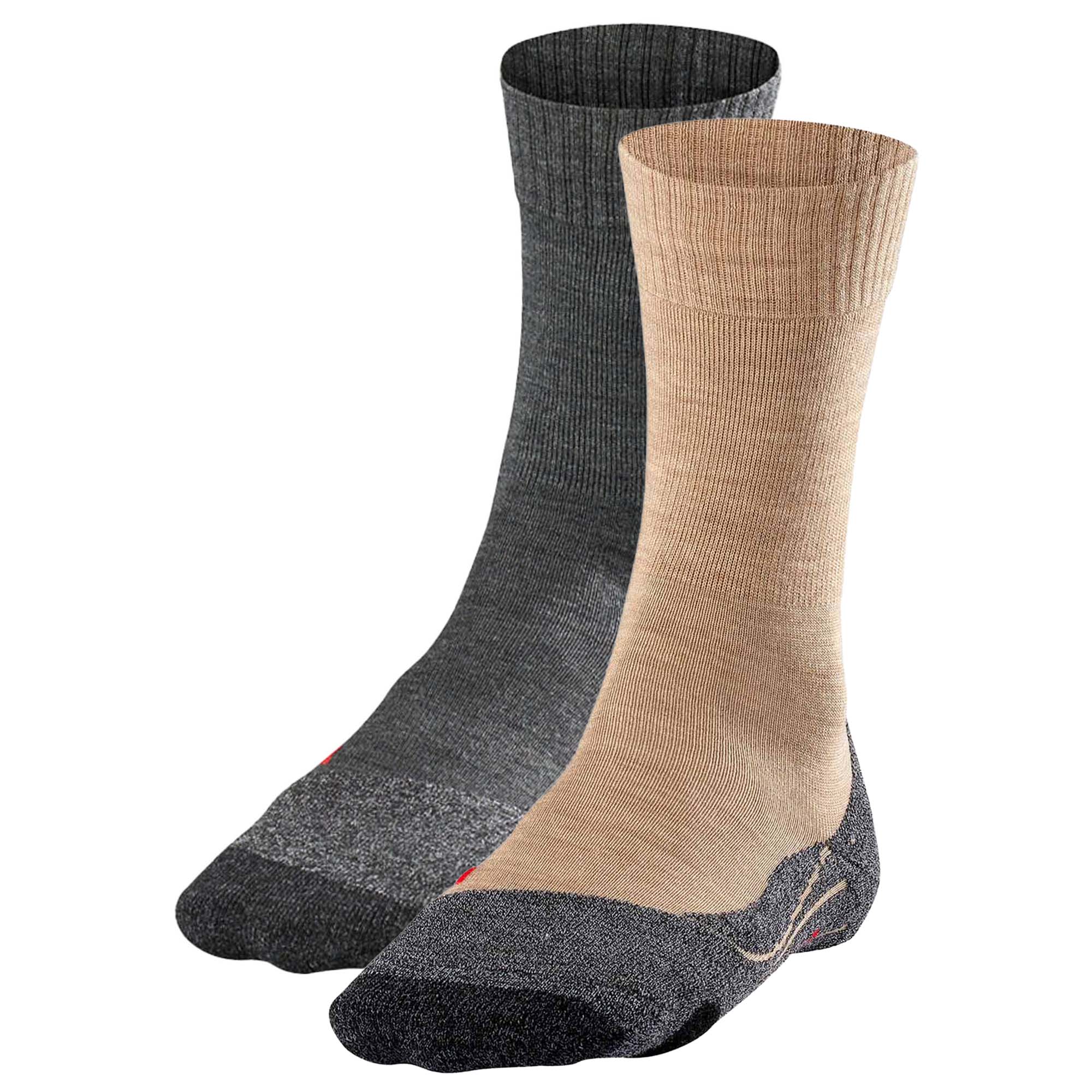 FALKE Damen Socken 2er Pack - Trekking Socken TK 2, Ergonomic, Merinowoll-Mix