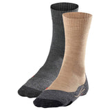 FALKE Damen Socken 2er Pack - Trekking Socken TK 2, Ergonomic, Merinowoll-Mix