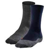 FALKE Men's Socks Pack of 2 - Trekking Socks TK2, padding, merino wool mix