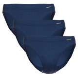 AMMANN Herren Slip 3er Pack - Jazz Pants Jeans, Feinripp, Softbund, Ton-in-Ton Streifen, Baumwollmischung