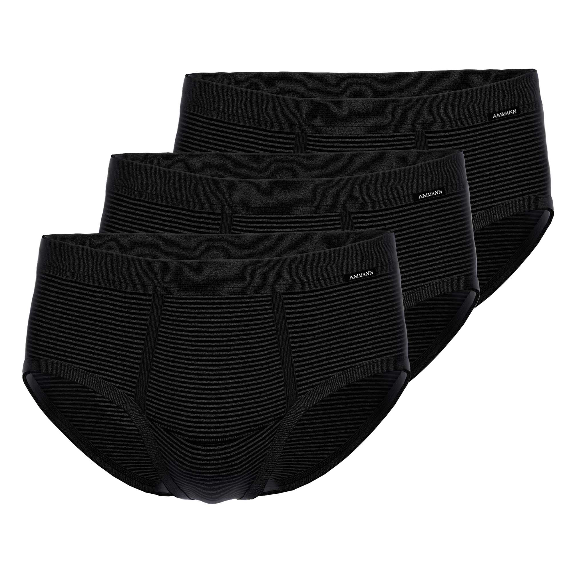 AMMANN Herren Slip 3er Pack - Jeans, Eingriff, Weichbund, Baumwollmischung