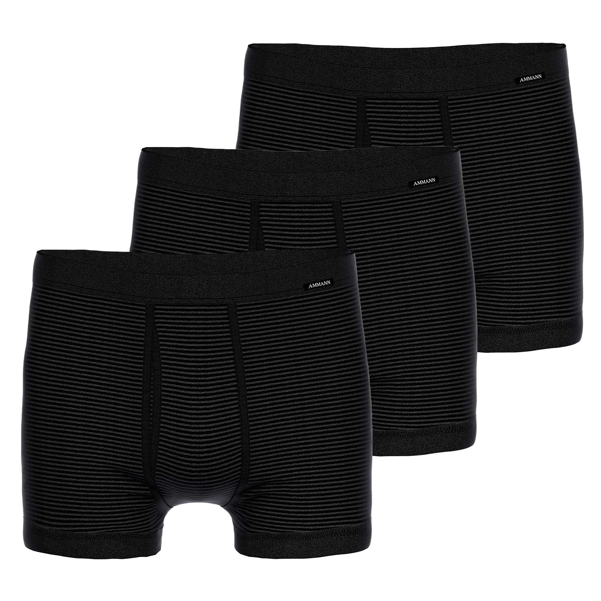 AMMANN Herren Boxershorts 3er Pack - Boxer Briefs Jeans, Weichbund, Eingriff, Feinripp, Baumwollmischung
