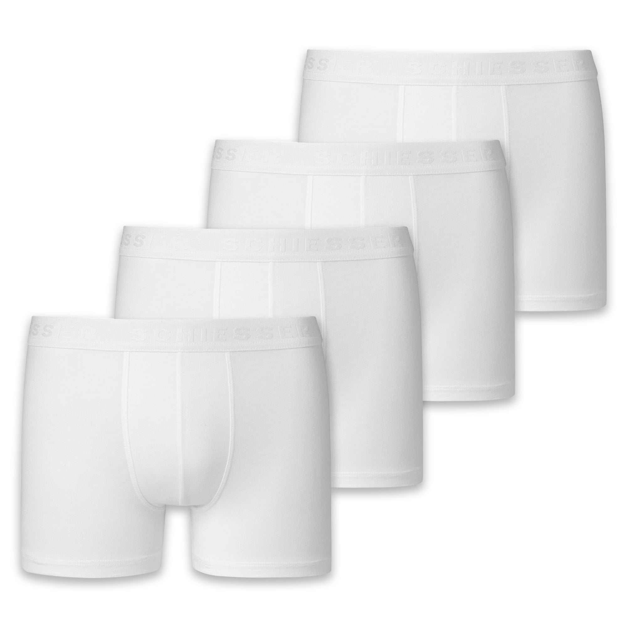 SCHIESSER Jungen Shorts 4er Pack - Serie 95/5, einfarbig, Organic Cotton