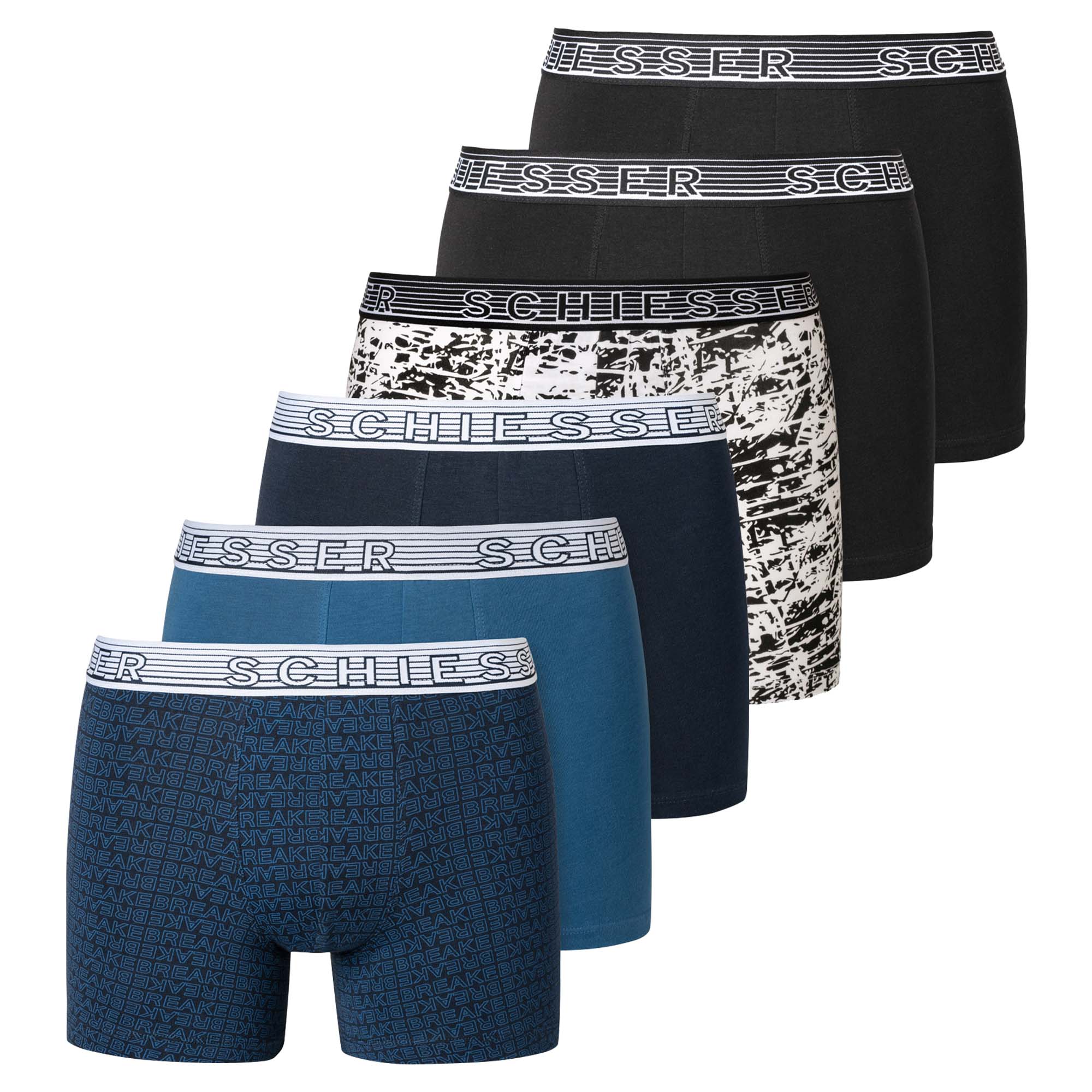 SCHIESSER Jungen Shorts 6er Pack - Serie "95/5", Unterhose, Organic Cotton