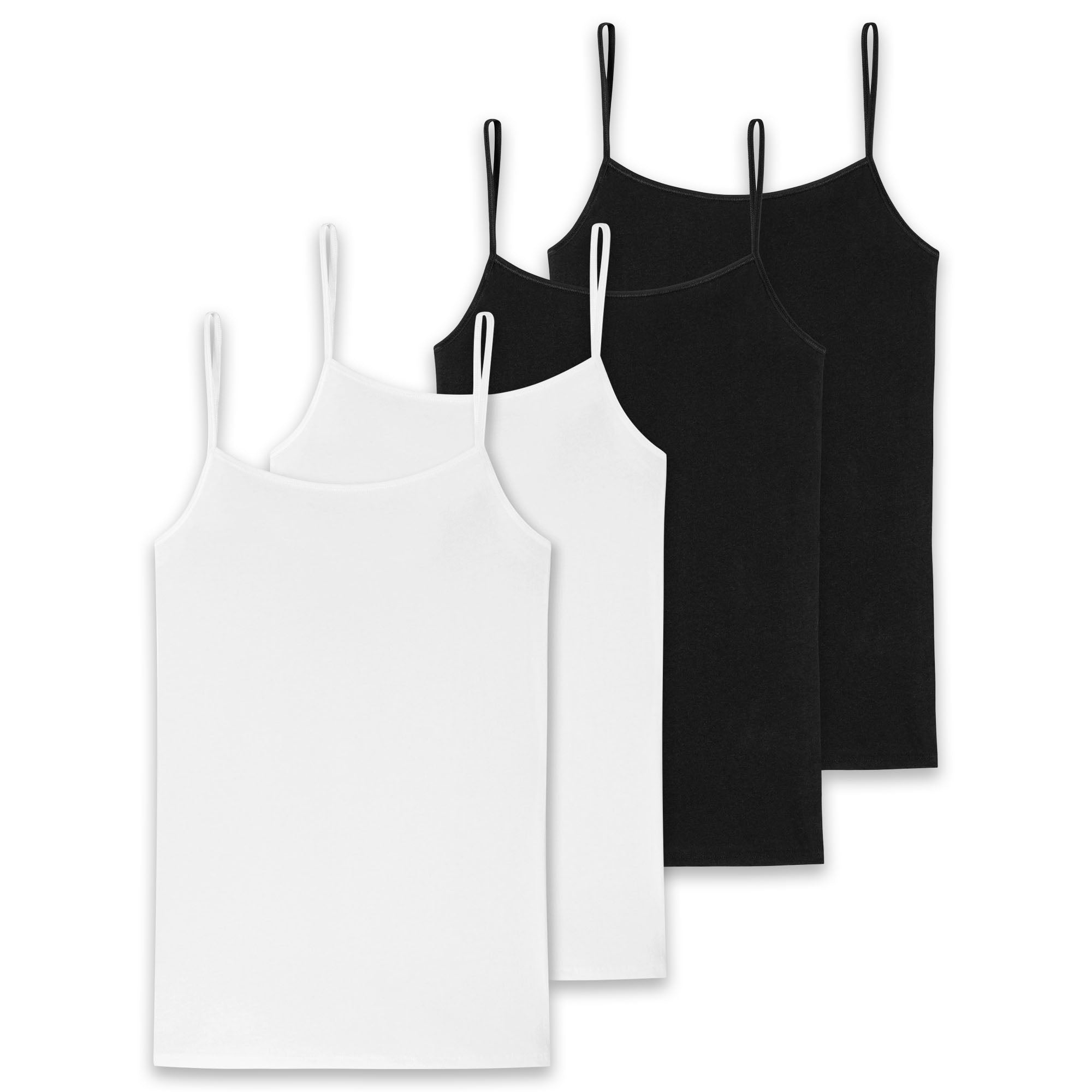 SCHIESSER Damen Spaghettitop, 4er Pack - Single Jersey, Serie 95/5, uni