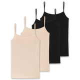 SCHIESSER Damen Spaghettitop, 4er Pack - Single Jersey, Serie 95/5, uni