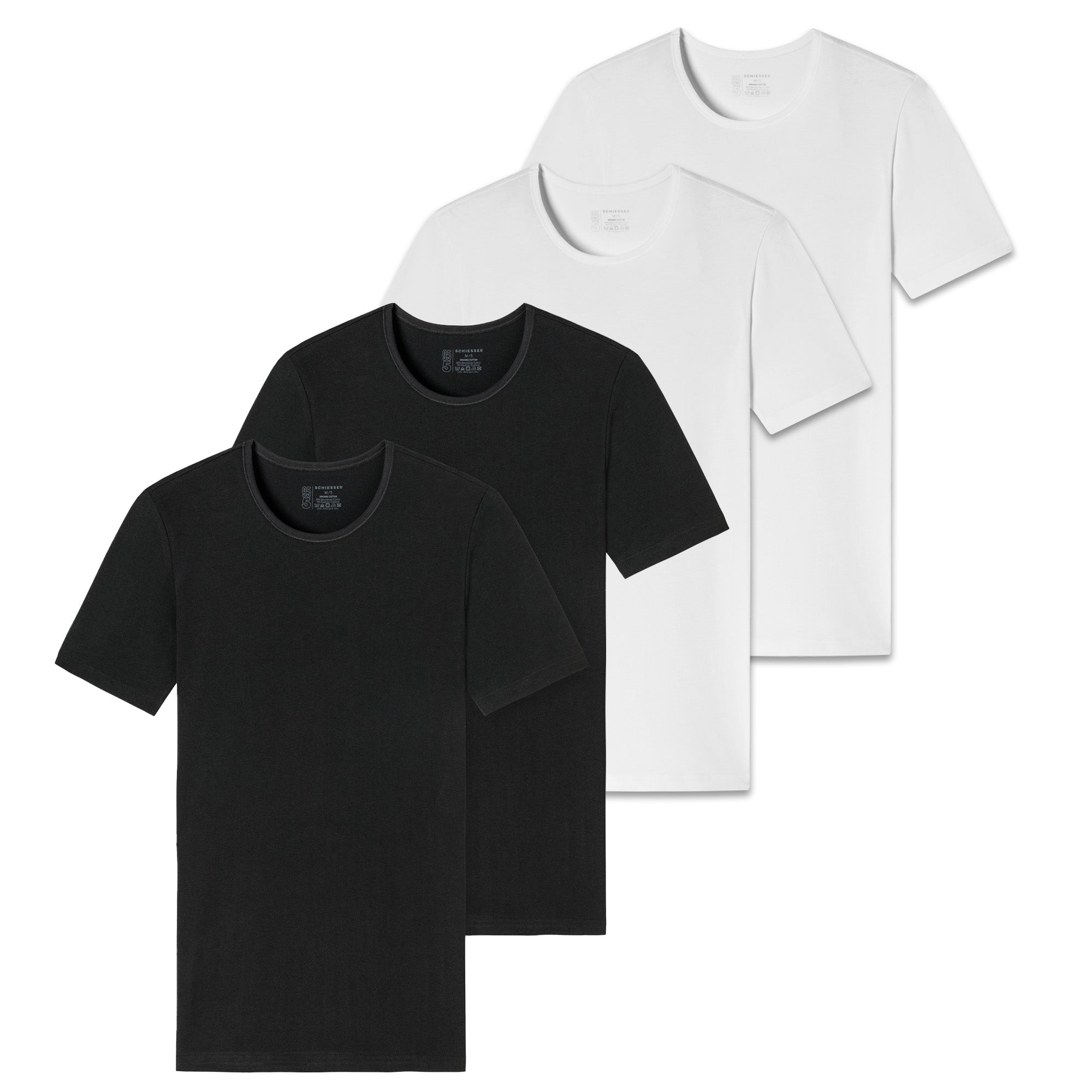 SCHIESSER Herren T-Shirt 4er Pack - Serie "95/5", Rundhals, S-XXL