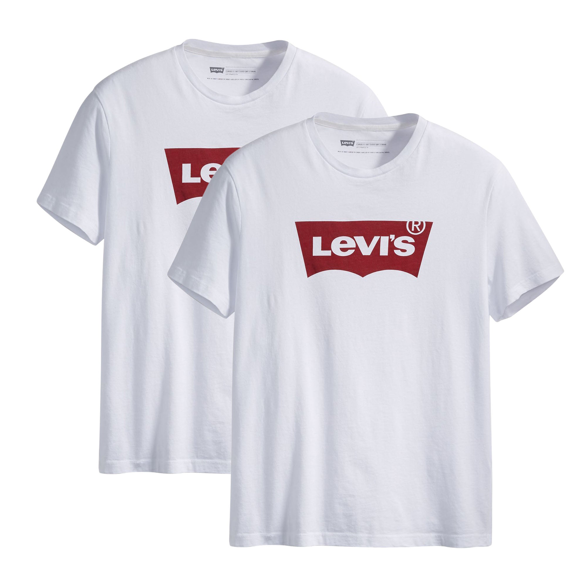 Levi's Herren T-Shirt 2er Pack - "Graphic Set-In Neck", Rundhals, Baumwolle