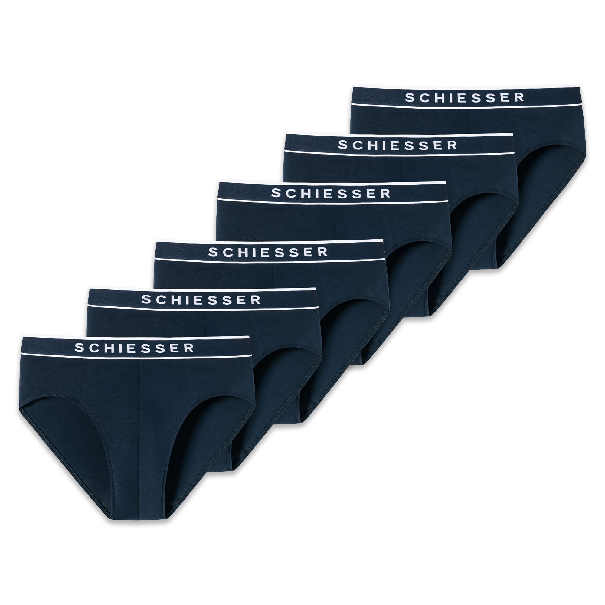 SCHIESSER Herren Slips, 6er Pack - "95/5", Rio Briefs, Logo-Bund, Stretch Baumwolle
