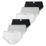 SCHIESSER Damen Brazilian-Slips, 6er Pack - 6Pack Brazilian, Stretch Cotton, uni