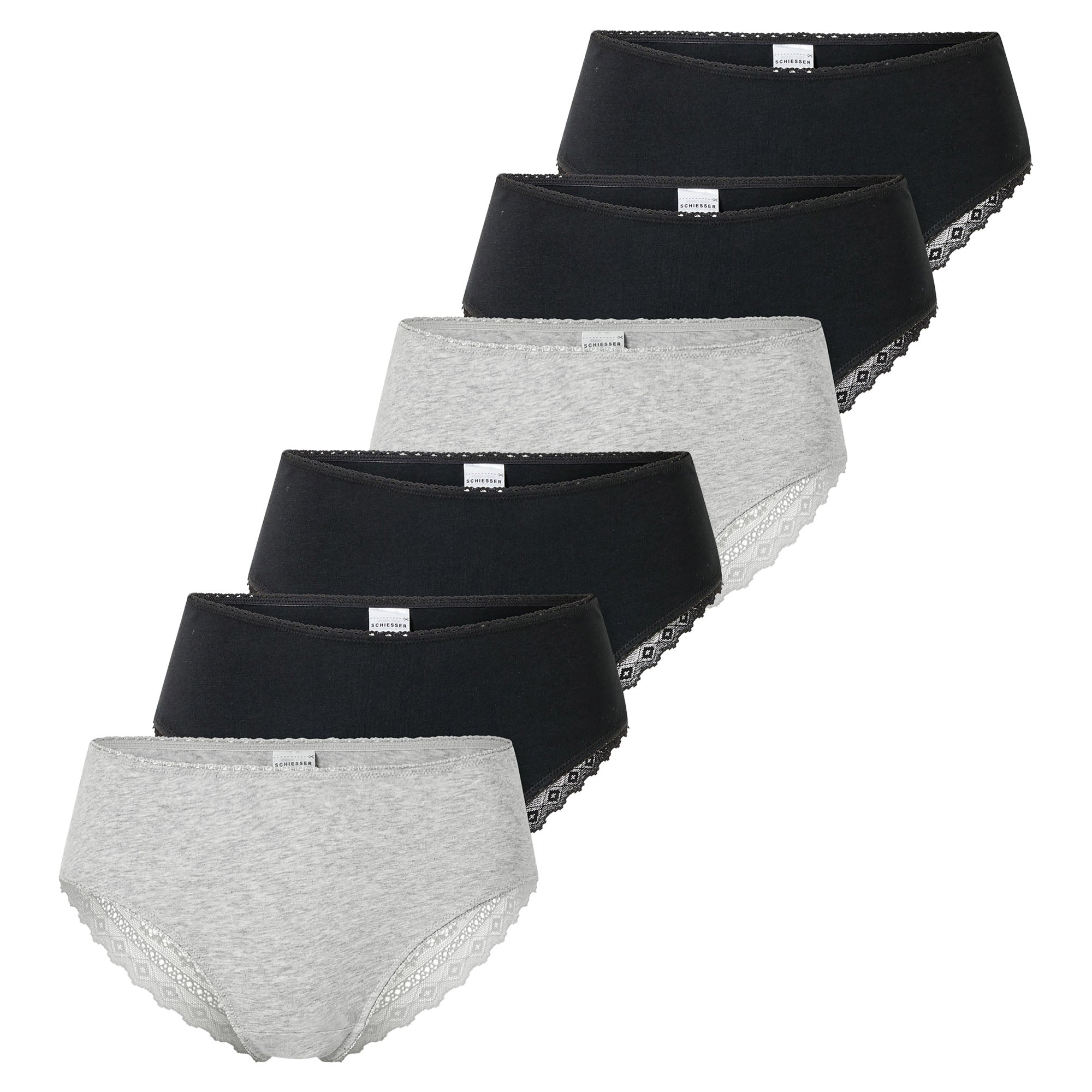SCHIESSER Damen Brazilian-Slips, 6er Pack - 6Pack Brazilian, Stretch Cotton, uni