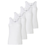 SCHIESSER Damen Tops, 4er Pack - 4Pack Trägertops, Unterhemd, Stretch Cotton, uni