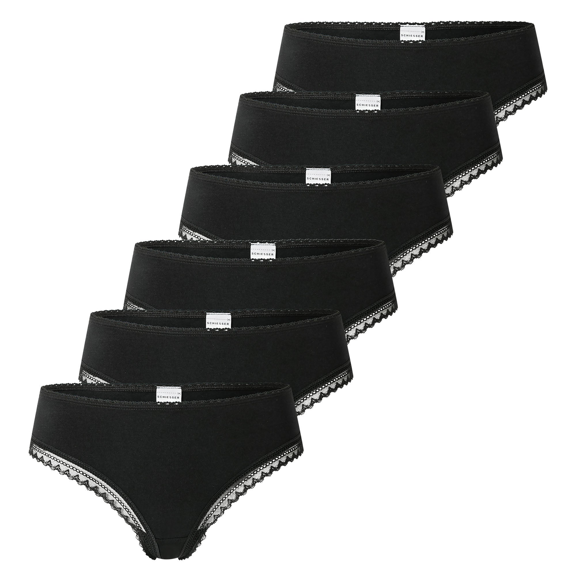 SCHIESSER Damen Strings, 6er Pack - 6Pack Cheeky String, Stretch Cotton, uni