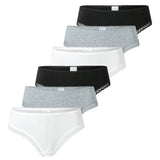 SCHIESSER Damen Strings, 6er Pack - 6Pack Cheeky String, Stretch Cotton, uni