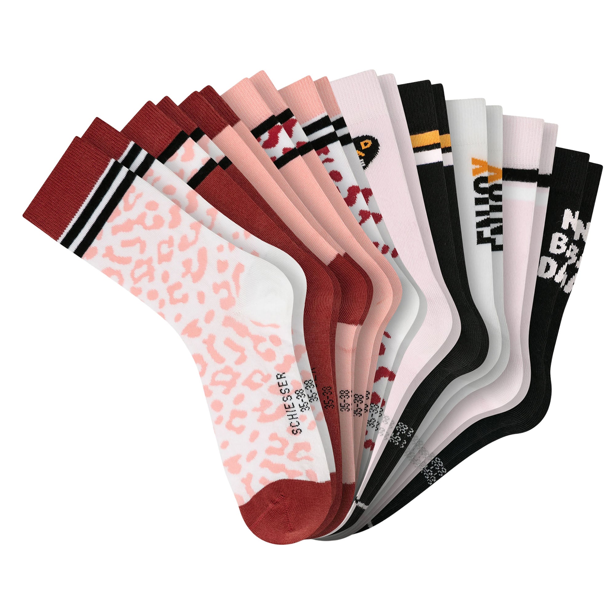 SCHIESSER Mädchen Socken, 10er Pack - "Legwear Teens", Muster, Baumwolmischung