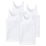 SCHIESSER Herren Unterhemd 4er Pack - ärmellos, Cotton Essentials, Feinripp