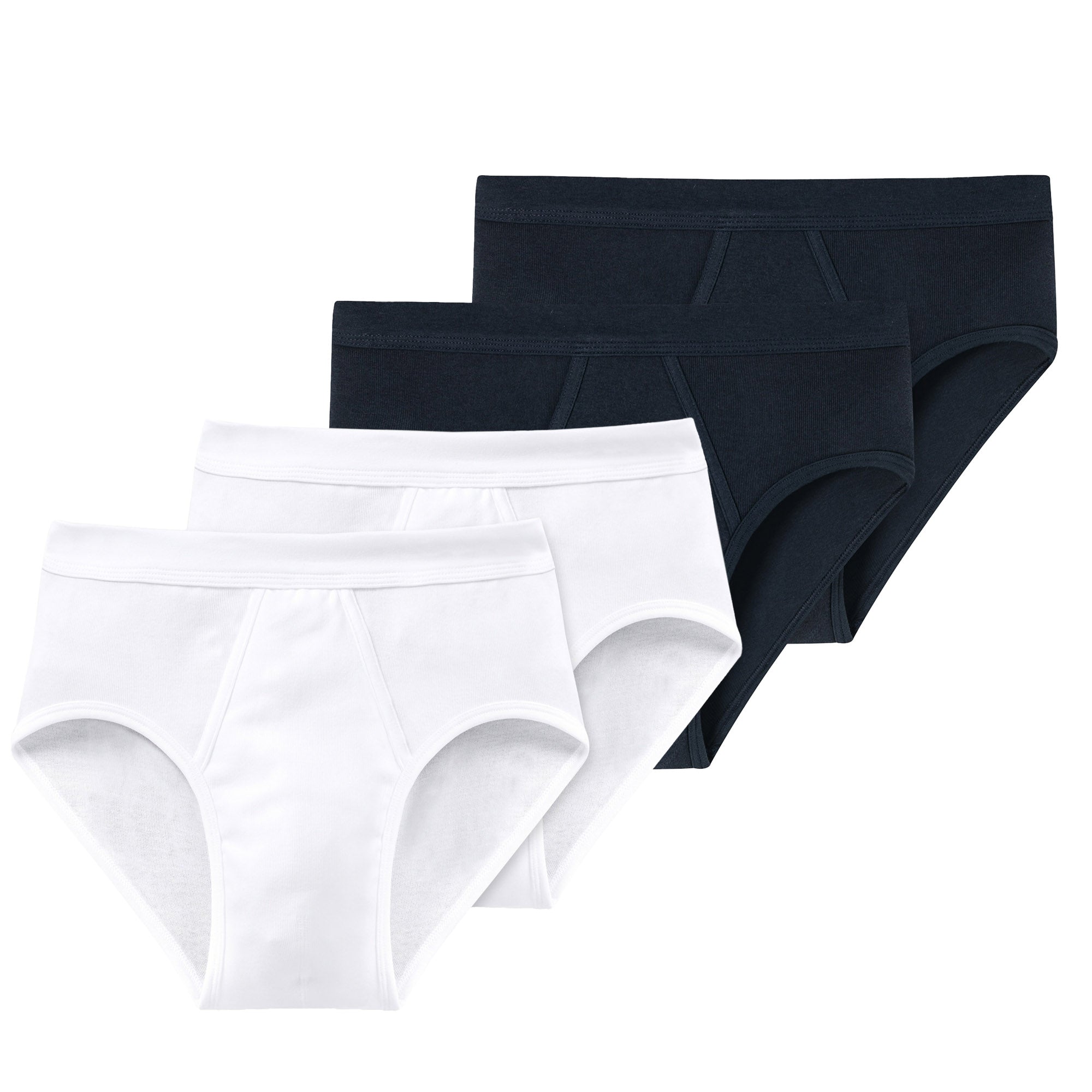 SCHIESSER Herren Slips 4er Pack -  Feinripp, Sportslip, Cotton Essentials