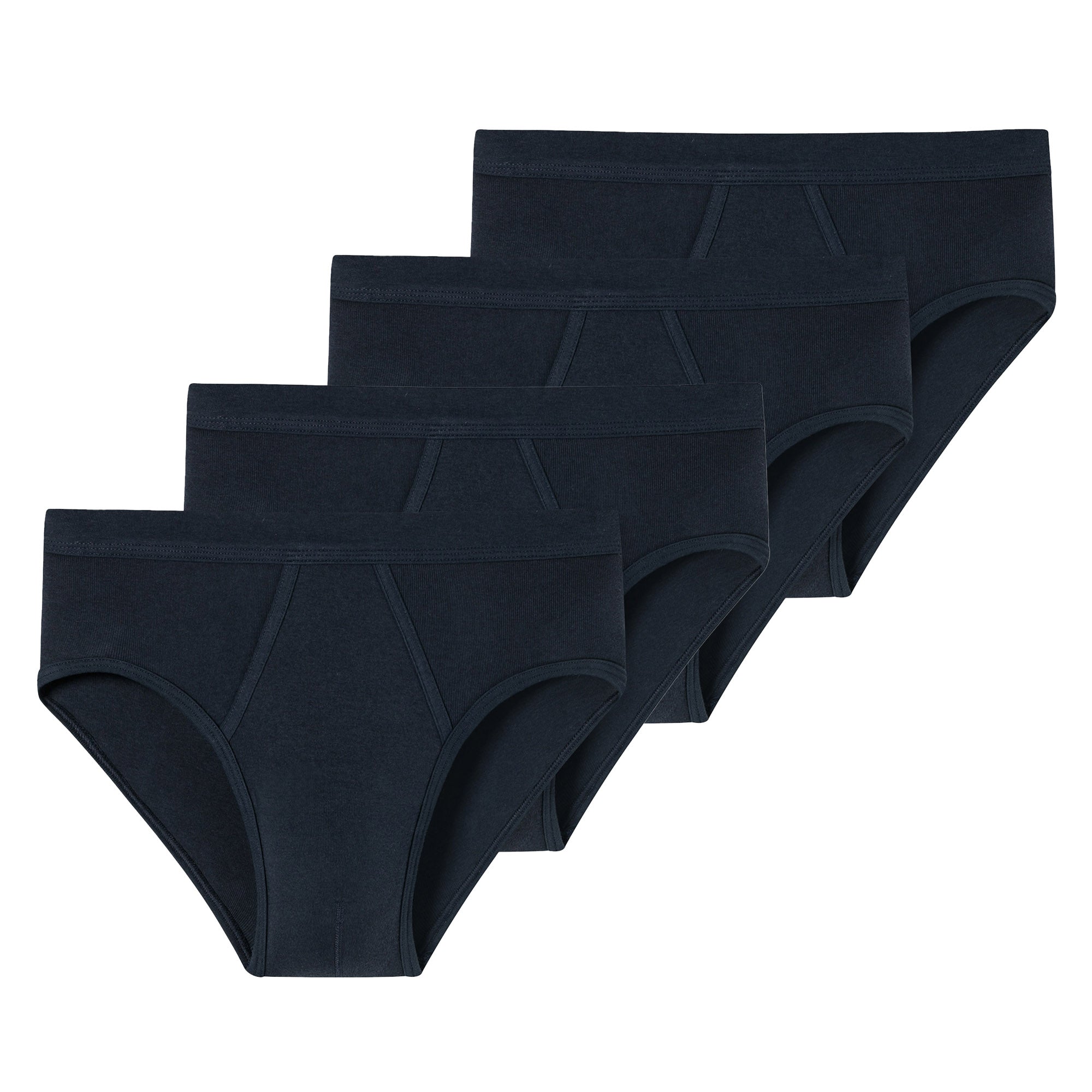 SCHIESSER Herren Slips 4er Pack -  Feinripp, Sportslip, Cotton Essentials