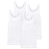 SCHIESSER Herren Unterhemd 4er Pack - ärmellos, Cotton Essentials, Doppelripp