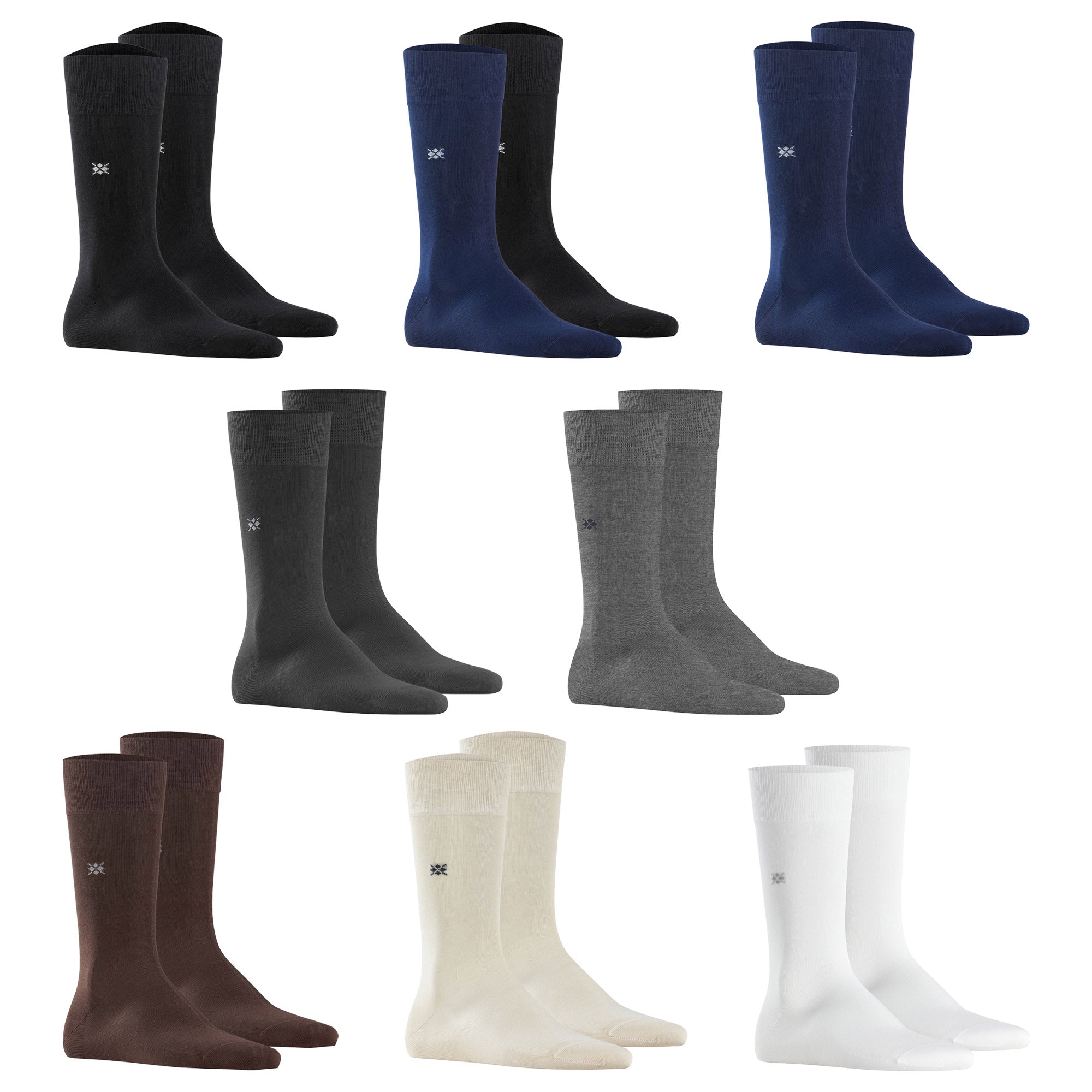 Burlington Herren Socken 2er Pack - DUBLIN, Kurzstrumpf, Logo, One Size, einfarbig