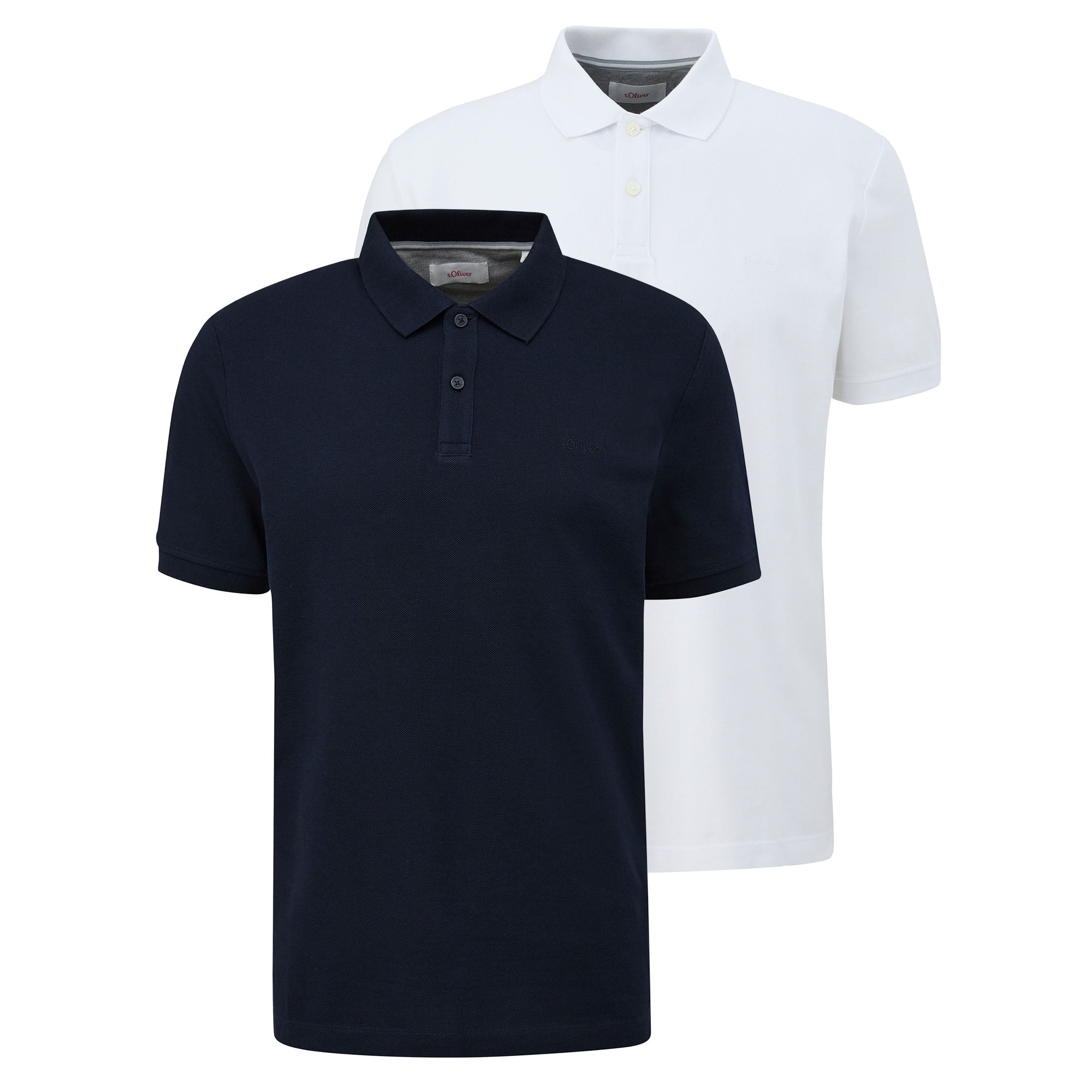 s.Oliver Herren Poloshirt, 2er Pack - Basic, Polokragen, Baumwolle, einfarbig