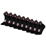 NFL Unisex Quarter-Socken, 9er Pack - NFL Shield 9Pack Quarter Socks, Logo, Streifen, Baumwollmischung